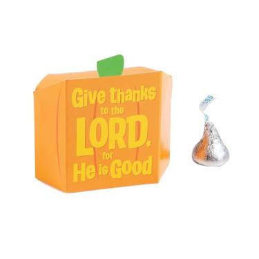 Imagem de Fun Express Mini caixas de lembrancinhas religiosas de abóbora – 7,6 cm x 4,4 cm (pacote com 12) – Caixas de presente duráveis com verso – Perfeito para eventos da igreja, escola dominical e festas de