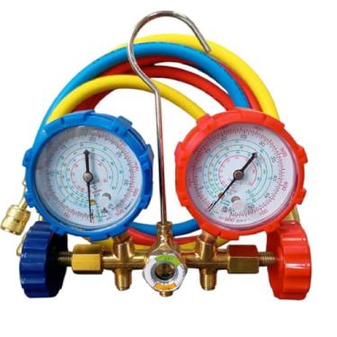 Imagem de Manifold para Ar Condicionado Split e Refrigeração para os gases R22 R410A R404A R134a Com Mangueira de 90cm