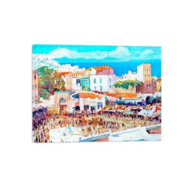 Imagem de Reprodução de pintura famosa arte de parede em tela para sala de estar - imagem de arte clássica - Rua 3-impressão em tela - pronto para pendurar tela embrulhada 20x25 cm