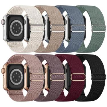 Imagem de Pulseiras Apple Watch Knossen Stretchy Solo Loop, pacote com 8 unidade