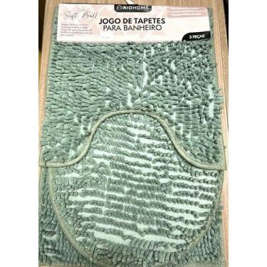 Imagem de Jogo de tapete para banheiro 03 peças peludo com antiderrapante Rio Ho