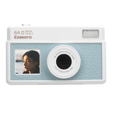 Imagem de Câmera Digital 4K 68MP 18x Zoom AutoFocus Focus 2,8 Polegadas Câmera Digital Retro Com Vários Filtros e Luz de Preenchimento LED (Verde claro e branco)