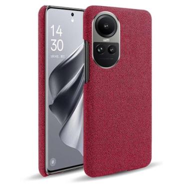 Imagem de Capa para OPPO Reno 10 PRO 5G,Capa desenhada em lona,Case Protetora Ultrafina com Empunhadura Macia,Design em Tecido Antichoque e Antiarranhões-Red