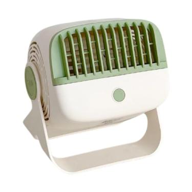 Imagem de XLWLLNJ Fã de mesa de fã de pequenos ventiladores de resfriamento Camping Fan USB Speed ​​Ajusta Fãs pessoais para a sala de estar de mochila em casa, Verde