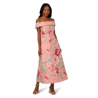 Imagem de Adrianna Papell Vestido feminino jacquard tomara que caia, Rosa Multi, 40