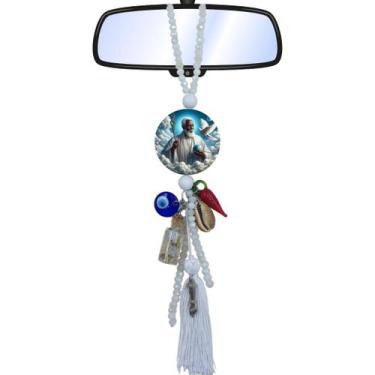 Imagem de Chaveiro Guia Patuá Proteção Orixá Oxalá Retrovisor Carro - Balaio de 