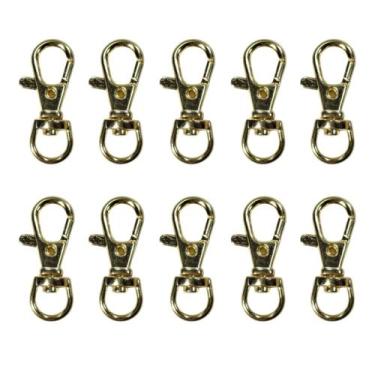 Imagem de Mosquetão Fecho Dourado 4cm 70 Peças - Gancho Lagosta Bolsa Mulher Con