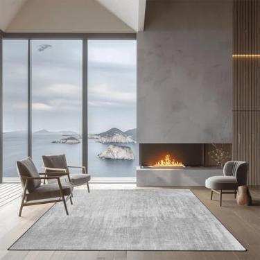 Imagem de Tapete abstrato simples de cor sólida para sala de estar, decoração moderna para casa, varanda, mesas de centro, tapetes para quarto (200 x 300 cm, 78,7 x 118 pol./Flanela-3)