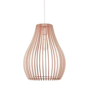 Imagem de Luminária Teto Tipo Pendente Antares Mdf Completa - Cor:mdf Cru