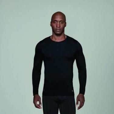Imagem de Camiseta Lupo Masculina Under Warm Segunda Pele Confortável, M, Preto