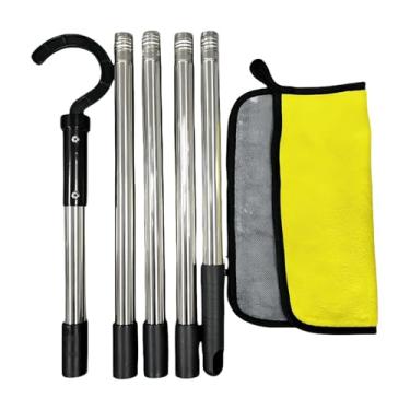 Imagem de IEUDNS Gancho para aspiradores robóticos de piscina, gancho para limpeza de quintal, acessório prático para lago, manutenção resistente, 5 Seções