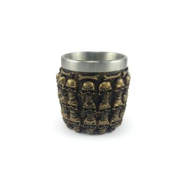 Imagem de Copo Dose Shot Em Aço Inox Resina Modelo Mil Caveiras