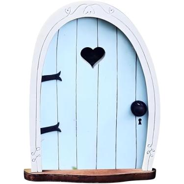 Imagem de WinldMonmo Whimsical Miniature Fairy Door - Handcrafted 3D Mini Woodland Portal Tree Accessory for DIY Garden Landscapes, Terrarium Decor & Collector's Fantasy Displays（Blue Streak ）