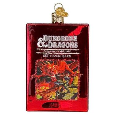 Imagem de Old World Christmas Enfeite de vidro para pendurar Dungeons & Dragons Red Box