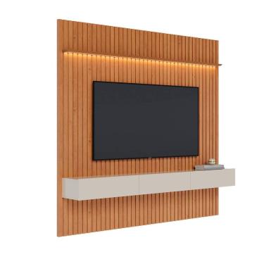 Imagem de Home Ripado Flow 2.2 LED Nature com Off White - MóveisAqui