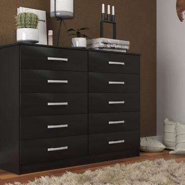 Imagem de Comoda para Quarto 10 Gavetas Marbela Preto