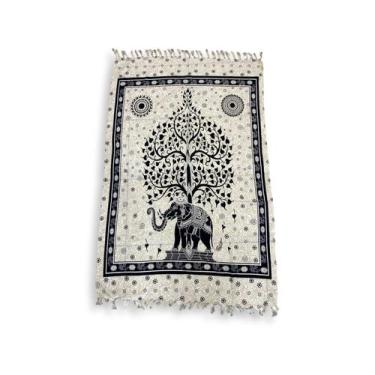 Imagem de Canga de Praia Poliéster Retangular 4269 - Sarat Moda Indiana, Árvore 