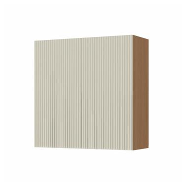 Imagem de Armário Aéreo Nesher Simone Mendes em MDF 15mm com 2 Portas e 1 Prateleiras - 80cm de largura – Carvalho/Greige