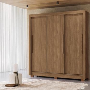 Imagem de Guarda-Roupa Casal Santos Andirá Maringa com 3 Portas de Correr, 2 Gavetas e 5 Prateleiras - 194,4cm de largura