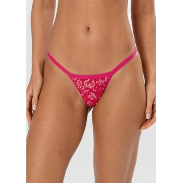 Imagem de Calcinha Fio Duplo String de Renda Bicolor - Gimara, GG, Pink