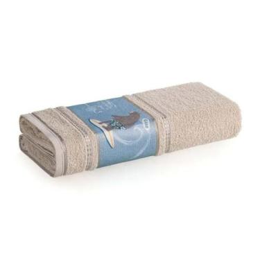 Imagem de Toalha Banho Infantil Surf Fio Cardado Bege Linho Karsten