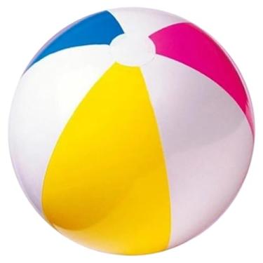 Imagem de Generic Bola de praia inflável para jogo aquático em PVC, grande bola de praia arco-íris engraçada, brinquedo de piscina para presente de Natal para crianças, 61cm