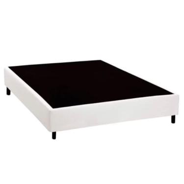 Imagem de Cama Base Box Casal Couro Sintético Blindado. RC 188x138 (Branco)