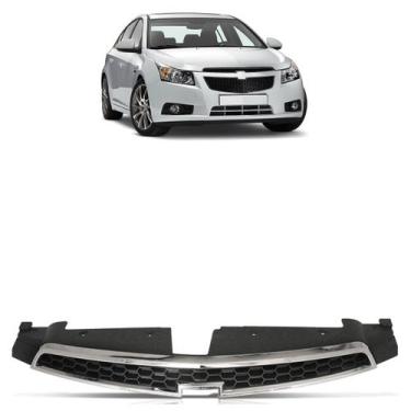 Imagem de Grade  Superior Dianteira Cruze 2012 2013 2014 Preto Moldura Cromada -