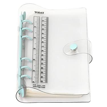 Imagem de A6 A5 6 furos, capa colorida de PVC com anel redondo e fecho de botão de pressão, pasta de arquivo para protetores de folhas soltas, refil de caderno (Skyway, combo A6)