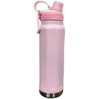 Imagem de Garrafa Térmica Inox 800ml com Isolamento a Vácuo – Bebida Quente ou Fria por 12h, Tampa com Bico, Livre de BPA – Ideal para Academia, Trabalho ou Viagens (ROSA)