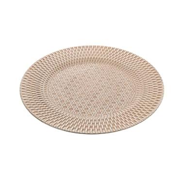 Imagem de WOLFF - Sousplat de Plástico com Textura de Rattan Bege 33cm