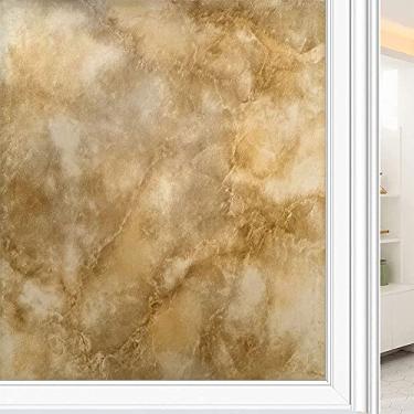 Imagem de Película de janela 3D de mármore, textura de estilo mármore, para porta de vidro, banheiro, sala de estar, L90 x C 190 cm