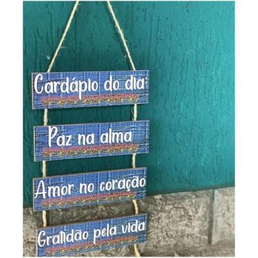 Imagem de PLAQUINHAS PARA DECORAÇÃO FRASES MOTIVACIONAIS COM CORDA PARA PENDURAR 5x19CM CADA
