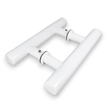 Imagem de Puxador H Duplo Tubular 20cm - Entre Furos 10cm - Tubo de 29mm - p/Portas Madeira/Vidro/Alum/Portão