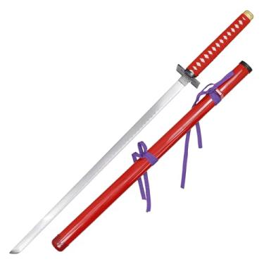 Imagem de Armory Replicas ™ - Réplica Do Anime Jujutsu Kaisen, Espada De Katana Kasumi Miwa, Lâmina Aço Carbono 1045, Cabo Madeira, Bainha Laca Vermelha, Colecionável Estilo Japonês Para Exorcizar Maldições