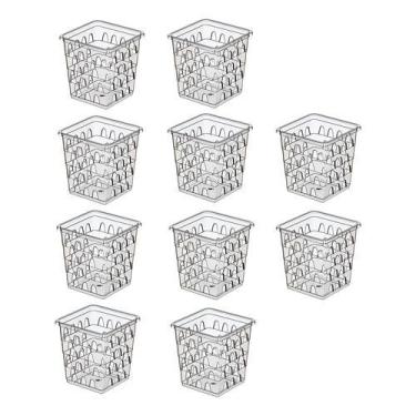 Imagem de Kit 10 Cestos Organizador Multiuso Diferentes Cores Uninjet, Transpare