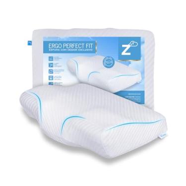 Imagem de Z Pass Sleep Travesseiro Nasa Ortopédico Cervical Anatômico Ajuste Ideal Ergo Perfect Fit para fronhas 50x70cm - Branco