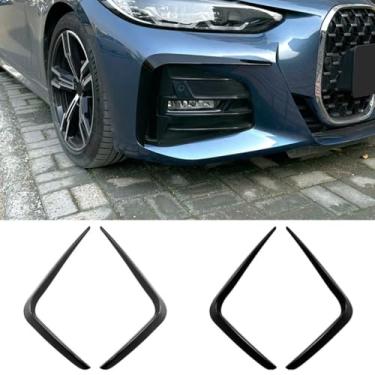Imagem de Divisor lateral do para-choque dianteiro compatível com 4 séries G22 G23 M Sport 2020+ kit de carroceria faca de vento Spoiler Tuning Air Blade acessórios para carro (preto brilhante)