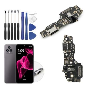 Imagem de Conector Dock para T-Mobile Revvl 6X Porta de Carregamento Cabo Flex Substituição para Revvl 6X Pro USB Charger Dock Board Conector com Ferramentas (Preto)