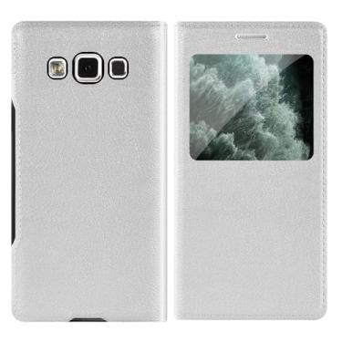 Imagem de Capa flip de couro transparente para Samsung Galaxy S22 Ultra 5G S21 Plus S20 FE S10 Lite S10e S9 S8 S7 Edge S6, capa branca para S21 Ultra