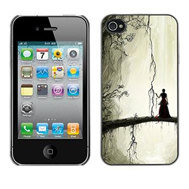 Imagem de Bom acessório de telefone // Capa protetora de plástico rígido para iPhone 4 / 4S // Menina misteriosa