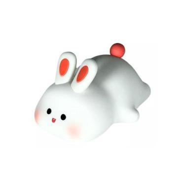 Imagem de Luminaria Abajur Led Portatil Decoracao Quarto Bebe Coelho Silicone Re