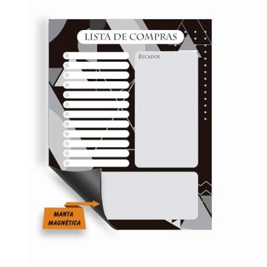Imagem de Imã De Geladeira Porta Recados - Planner Magnético - Planejamento Mensal Semanal 20x30cm e 30x40cm (Lista de Compras Cinza, 20x30cm)