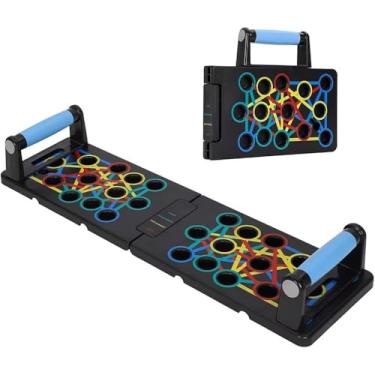 Imagem de Prancha Para Flexão De Braço 9 Em 1 Portátil Dobrável Exercita Ombros Peitos Costas Triceps Calistenia Funcional EM Casa