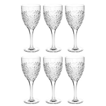 Imagem de Barski Cálice - Taça de vinho - Copo de água - Cristal - Conjunto de 6 copos - O vidro é projetado com design de gota de chuva - 325 ml Feito na Europa -