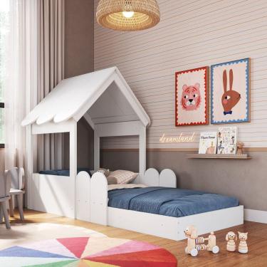 Imagem de Cama Infantil Montessoriana com Casinha Infanto Branco