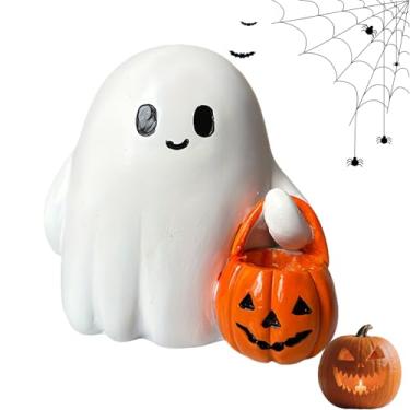 Imagem de Lanterna Halloween - Abajur para Quarto Infantil | Fantasma com Abóbora Decoração Doméstica Acessórios de Mesa para Banheiro Cozinha Estudo Cantinho de Leitura Sala de Halloween Festa Entrada