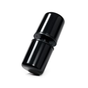 Imagem de Puxador Box Banheiro Porta Pivotante ou de Correr Vidro Temperado Blindex Duplo Preto Ponto Redondo 23mm Furo Único