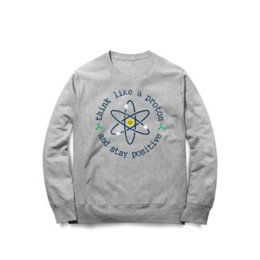 Imagem de Moletom Think Like A Proton Studio Geek, M, Mescla cinza