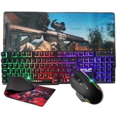 Imagem de Kit Teclado Semi Mecanico + Mouse 6 Botões + Mouse Pad Grande 80x40 cm - Combo Gamer Para Pc Notebook Consoles (Mouse Pad MP-1)